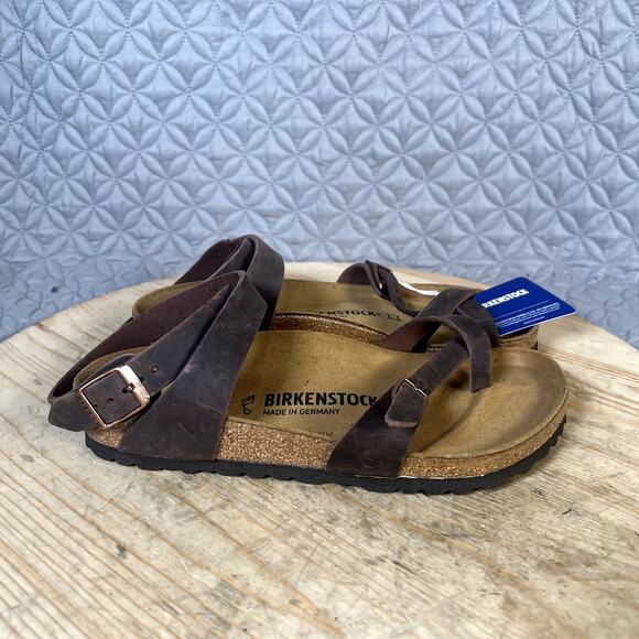Birkenstock Shoes - Birkenstock Sandals Women's 7 (38) Yara Brown Oiled Leather NWT